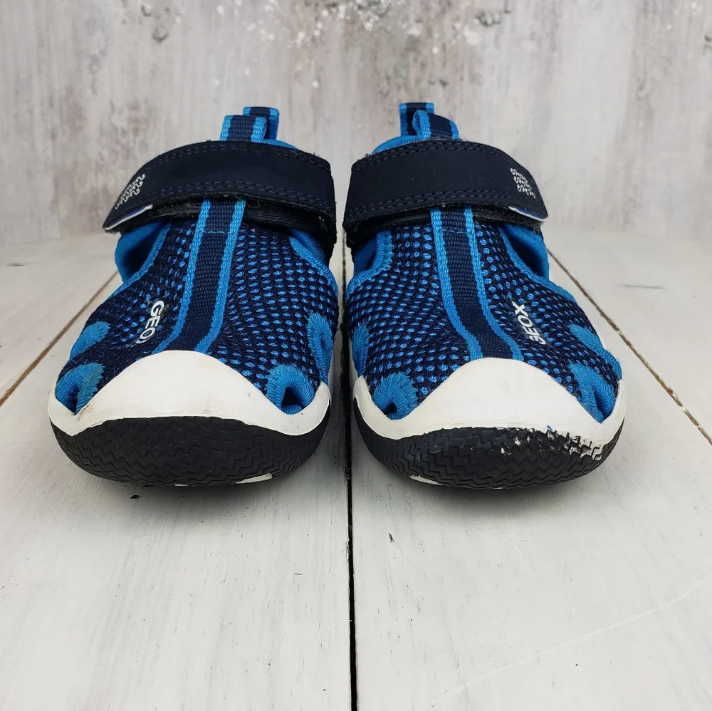 Geox Blue and Navy Kids' Mesh Sandal Sneakers
